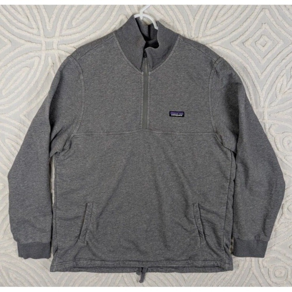 Patagonia‎ Mahnya Fleece 1/2 Zip Men's Pullover Terry Cloth Lining Gray X-Large
